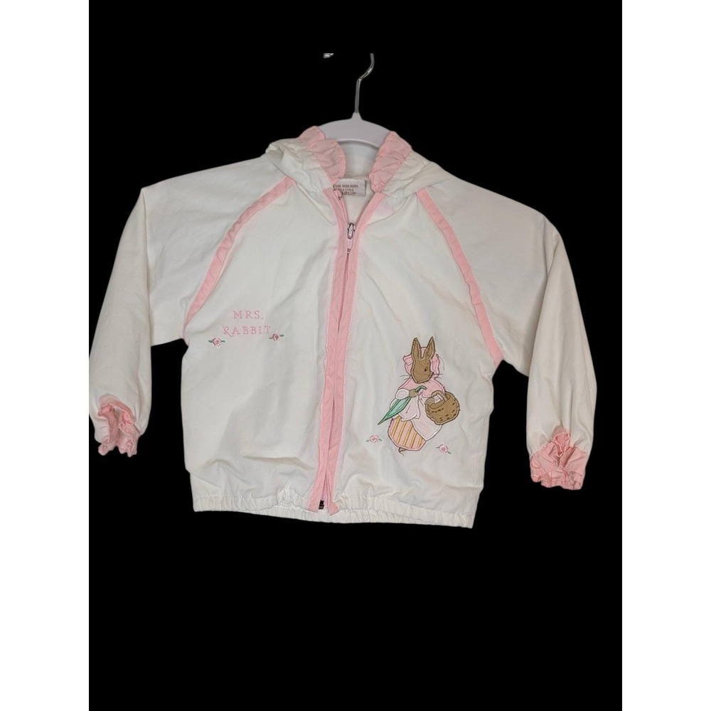 Vtg Beatrix Potter Mrs Rabbit Lightweight Jacket Pink White 24 Months Quiltex - Picture 9 of 16